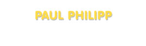Der Vorname Paul Philipp